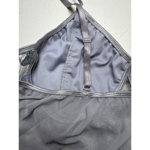 Blue Gray Silver Mesh Butterfly Appliqué Fairy Bralette 3XL - Picture 4 of 7